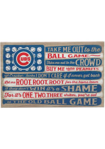 Chicago Cubs Flag Stretched Canvas Wall Art - Blue