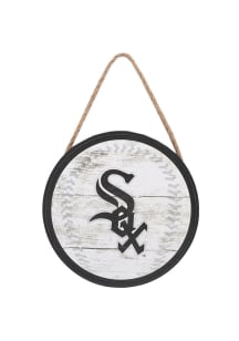 Chicago White Sox Hanging Wood Sign - Black