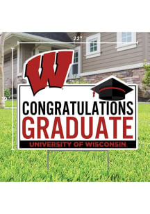 Wisconsin Badgers Congratulations Graduate Yard Sign - White