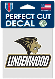 Lindenwood Lions 4x4 logo graphic Auto Decal - Gold
