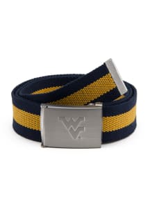 West Virginia Mountaineers Fabric Stripe Mens Belt