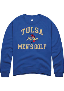 Rally Tulsa Golden Hurricane Mens Blue Men's Golf No 1 Long Sleeve Crew Sweatshirt