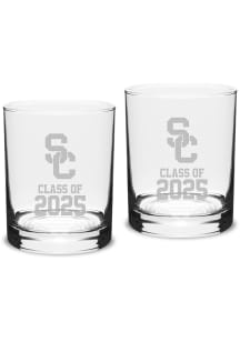 USC Trojans Class of 2025 Set of 2 Rock Glass - White