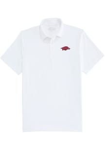 Vineyard Vines Arkansas Razorbacks Mens White Sankaty Short Sleeve Fashion Polo