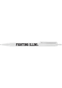 Illinois Fighting Illini Biz Click Stick Single Pen - White