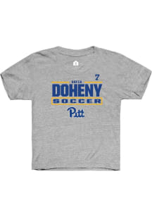 Sofia Doheny Pitt Panthers Youth Grey NIL Stacked Box Player Tee