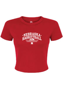 Summit Sportswear Nebraska Cornhuskers Womens Red Basketball Arch Short Sleeve T-Shirt