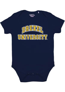 Drexel Dragons Baby Navy Blue Team Logo Short Sleeve One Piece