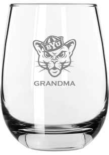 BYU Cougars Grandma 15oz Stemless Wine Glass - White