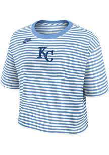 Nike Kansas City Royals Womens Powder Blue Cooperstown Crop Short Sleeve T-Shirt