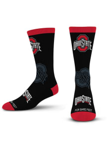 Ohio State Buckeyes Black Shadow Youth Crew Socks