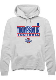 Chris Thompson Jr Tulsa Golden Hurricane Mens White Football NIL Stacked Box Player Hood