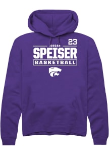 Jordan Speiser K-State Wildcats Mens Purple NIL Stacked Box Player Hood