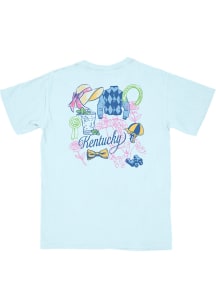 B-Unlimited Kentucky Derby Womens Blue Kentucky Derby Collage Short Sleeve T-Shirt