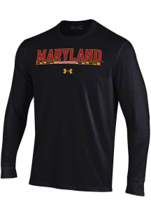 Under Armour Maryland Terrapins Black Maryland Bar Performance Long Sleeve T Shirt