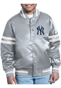 Starter New York Yankees Youth Grey Satin Medium Weight Jacket