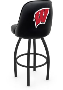 Wisconsin Badgers Padded Swivel Pub Stool - Black