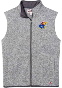 League Kansas Jayhawks Mens Grey Heather Saranac Sleeveless Jacket