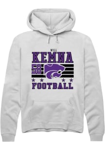 Will Kemna K-State Wildcats Mens White Football NIL Striped Player Hood