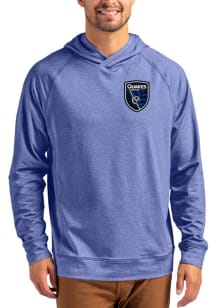 Cutter and Buck San Jose Earthquakes Mens Blue Adapt Knit Hood Long Sleeve Hoodie
