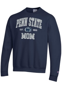 Champion Penn State Nittany Lions Mens Navy Blue EST Date Mom Powerblend Long Sleeve Crew Sweatshi..