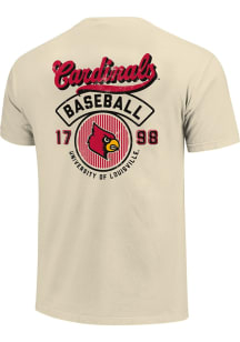 Louisville Cardinals Ivory Modern Script Stripes Short Sleeve T Shirt