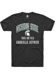 Gabrielle Jeffries Michigan State Spartans Black NIL Arch Logo Short Sleeve Player T Shirt