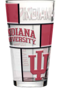 Indiana Hoosiers 16oz Quilted Stained Pint Glass - White