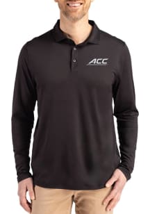 Cutter and Buck ACC Mens Black Coastline Long Sleeve Polo Shirt