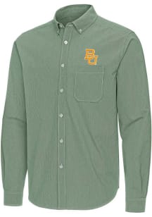 Antigua Baylor Bears Mens Green Porter Long Sleeve Dress Shirt