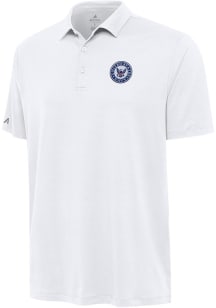 Antigua Navy Mens White Reprocess Recycled Short Sleeve Polo
