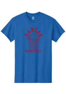 Summit Sportswear Kansas Jayhawks Youth Blue Basketball Hoop Short Sleeve T-Shirt