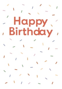 Local Gear Happy Birthday Confetti Card - White