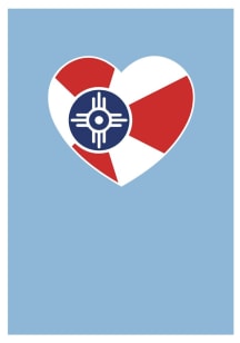 Wichita Wichita Flag Card - White
