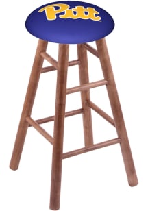 Pitt Panthers Round Cushion Maple Pub Stool - Brown