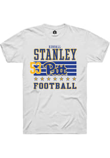 Kendall Stanley Pitt Panthers White Football NIL Striped Short Sleeve Player T Shirt