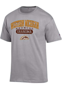 Champion Western Michigan Broncos Grey Pill Box Grandma Jersey Short Sleeve T Shirt