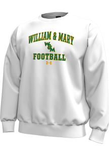 Under Armour William & Mary Tribe Mens White Football Icon Long Sleeve Crew Sweatshirt