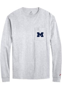 Michigan Wolverines Ash All American Football Front Back Long Sleeve T Shirt
