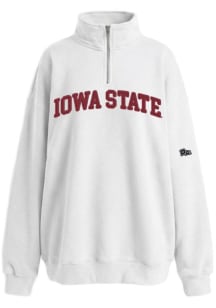 Hype and Vice Iowa State Cyclones Womens White Oversized Qtr Zip