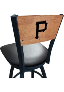 Pittsburgh Pirates Vinyl Seat Maple Back Swivel Pub Stool - Black
