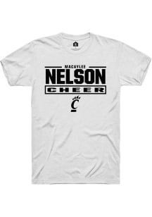 Macaylee Nelson Cincinnati Bearcats White NIL Stacked Box Short Sleeve Player T Shirt