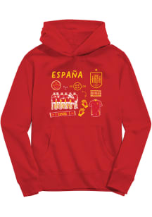 Vive La Fete Spain National Team Toddler Red Sam Long Sleeve Hooded Sweatshirt