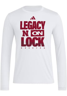 Adidas Nebraska Cornhuskers White Selection Sunday Bench Tee Long Sleeve T-Shirt