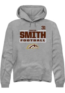 Hunter Smith Western Michigan Broncos Mens Grey Football NIL Stacked Box Player Hood