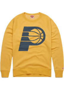 Homage Indiana Pacers Mens Gold Primary Logo Long Sleeve Fashion Sweatshirt