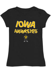 Vive La Fete Iowa Hawkeyes Toddler Girls Black Lexie Short Sleeve T-Shirt