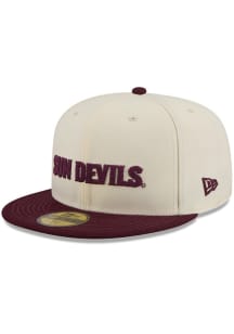 New Era Arizona State Sun Devils Mens Ivory 2T Stitch 59FIFTY Fitted Hat