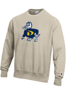 Champion Drexel Dragons Mens Oatmeal Garment Dyed Reverse Weave Long Sleeve Crew Sweatshirt