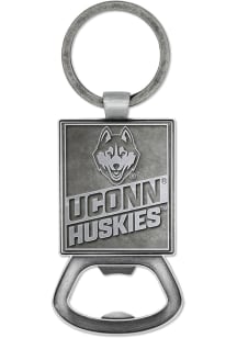 UConn Huskies Double Sided Pewter Bottle Opener Keychain - Grey
